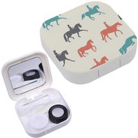 Portable Contact Lens Case Box Travel Kit Mirror + Bottle + Tweezers Container Holder [ Beautiful Modern Different ]