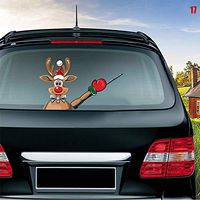 ALEXTREME Rear Wiper Decal Sticker Christmas Stickers Santa Claus/Snowman Waving Arm Wiper Decals Car Sticker Styling Decor Christmas Stickers Cute Santa Claus Waving Windshield Wiper Decal