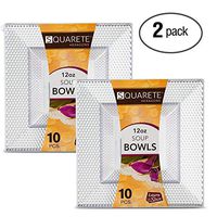 Squarete Hexagons Crystal Clear Hard Plastic Elegant Disposable 12 Ounce Square Dessert Bowls 10 Bowls Per Package Pack Of 2