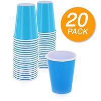 SparkSettings Disposable Paper Cups Drinking Paper Cup for Both Hot and Cold Beverages Perfect for Coffee, Tea, Water or Juice - Caribbean Blue, Pack of 20
