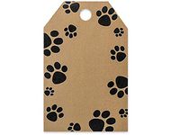 Paw Print Kraft Printed Gift Tags (50 Pack ) 2-1/4x3-1/2"