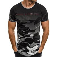 iMakCC HOT Sale Men Slim T-Shirt Camouflage Muscle Top Short Sleeve Casual Sweatshirt (M, Gray)