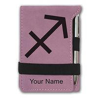 Mini Notepad, Zodiac Sign Sagittarius, Personalized Engraving Included (Pink)