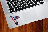 Yadda-Yadda Design Co. Blue Rainbow Hummingbird Stained Glass Style Vinyl Decal for Laptop | MacBook | Trackpad | Tablet - Copyright 2016 (Size and Color Choices) (Small 3.5" w x 3" h) (Blue Rainbow)