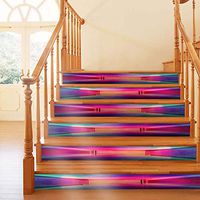 3D Abstract Simulation PVC Stair Stickers Waterproof DIY Home Coffee Shop Apartment Decor (E)