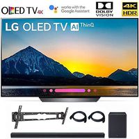 LG OLED65B8PUA 65" Class B8 OLED 4K HDR AI Smart TV OLED65B 2018 Model, LG SK8Y 2.1 ch High Res Audio Sound Bar, Wall Mount, 2HDMI Cables. LG Authorized Dealer.