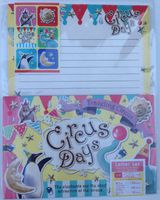 1 X 'Circus Days' Cute Japanese Elephant Writing Paper with Stickers and Envelopes Stationery