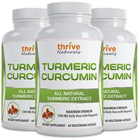 Thrive Naturals Turmeric Curcumin with BioPerine - 60 Vegetarian Capsules (3 Pack)