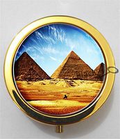 BlackKey Egypt Egyptian Architecture 3-Compartment Decorative Pocket Gift Box Case Organizer for Pill, Color 2 -2322