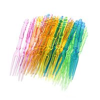 Xdodnev 50Pcs Disposable Plastic Fruit Cake Dessert Fork Pick Party Tableware Multicolor