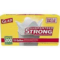 Glad Quick-Tie Tall Kitchen Trash Bags - 13 Gallon - 200 Count (15931)