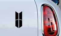 BTS NEW Logo Shield Car Die Cut Vinyl Decal Bumper Sticker for Car Truck Auto Windshield Wall Window Ipad Tablet Macbook Laptop Computer Home Custom and More (Black)