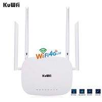 KuWFi 4G LTE SIM WiFi Router 300Mbps Unlocked CPE Wireless Router with SIM Card Slot Fixed External Wi-Fi Antennas for Most Asia Europe Africa Middle East and South America Oceania Country