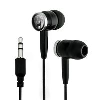 Wolf Silhouette Howling at The Moon Novelty in-Ear Earbud Headphones - Black
