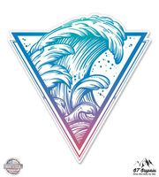 Surfers Wave - 3" Vinyl Sticker - For Car Laptop I-Pad Phone Helmet Hard Hat - Waterproof Decal
