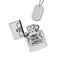 New Vibe Silver Flip Top Lighter - Number One Dad in The World