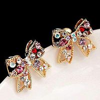 Bowknot Hot Sale Chic Ear Crystal Bowknot Earrings Women Fashion Jewelry