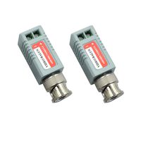 Hxchen Video Balun Connectors Passive HD CVI/AHD/TVI Signal Transceivers 720P/1080P/2MP Single Channel for BNC Male Cable via CAT5/5E/6 Twisted Pair Transmitter CCTV Security Camera System - (1 Pair)