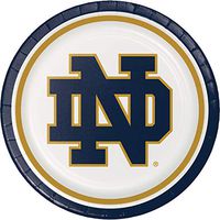 Creative Converting 333084case University of Notre Dame Dinner Plates, 9", Blue