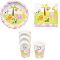 Baby Shower Paper Plates, Cups and Napkins (It's a Girl!)