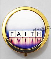 BlackKey Faith Beautiful Inspirational Word 3-Compartment Decorative Pocket Gift Box Case Organizer for Pill, Color 2 -1716