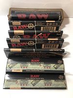 Raw Black King Size Slim Cigarette Rolling Paper(6 Packs) + Raw Roller 110MM