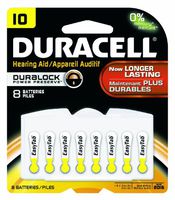 Duracell DA10B8ZM10 Easy Tab Hearing Aid Zinc Air Battery Pack, 10 Size, 1.4V, 95 mAh Capacity (Pack of 6)