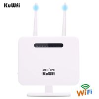 KuWFi 4G Router, 300Mbps Unlocked LTE sim Card Router CPE Wireless Internet Routers CAT4 4G LTE Modem Router with SIM Card Solt for USA/CA/MX with B2/B4/B5 Network Band for AT&T/T-Mobile