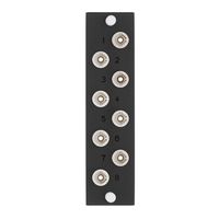 Leviton 5F100-8ZT Opt-X 8-pk Plate with ST Adapters, Zirconia Ceramic Sleeve, 8 Fibers, Black