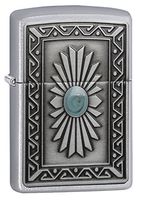 Zippo Southwest Sun Pocket Lighter, Satin Chrome