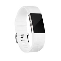Youkex Compatible with Fitbit Charge 2 Bands, Small Adjustable Replacement Wristband for Fitbit Charge 2 Smart Fitness Watch Women Men (White, Small)
