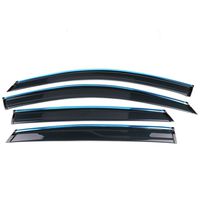 Window Visor Compatible With 2018-2019 Honda Accord Sedan | 2.2mm Factory Style Polycarbonate PC Unpainted With Clips And Chrome Trim Air Deflector Sun Rain Guard by IKON MOTORSPORTS