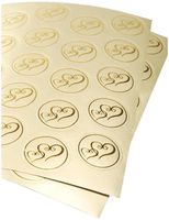Darice VL3470, Foil Double Heart Round Envelope Seal, 50-Piece, Gold (3 Pack)