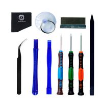 Kakusiga 10 Pieces Cell Phone Repair Tool Kit Compatible with iPhone X, 8/8 Plus/7/7 Plus/6/6 Plus/6S/5/5C/5S/4/4S/ for iPad 4/3/2/Mini Cleaning Cloth