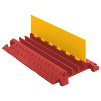 Linebacker CP3X225-Y/O Polyurethane Extra Heavy Duty 3 Channel Cable Protector with T-Shaped Connectors, Yellow Lid with Orange Ramp, 36" Length, 20" Width, 3.05" Height