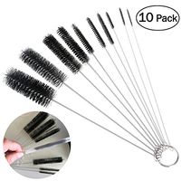 OUNONA 10 Pcs Nylon Tube Brushes Straw Set for Drinking Straws / Glasses / Keyboards / Jewelry Cleaning