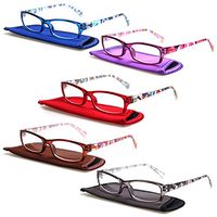 Women's Reading Glasses 5 Pack Ladies Spring Hinge Fashion Readers for Women for Reading (5 Pack Mix 010, 1.0)