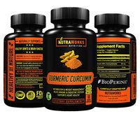 Turmeric Curcumin with Bioperine - Extra Strength Premium Pain Relief & Joint Support Supplement with 95% Standardized Curcuminoids and Black Pepper - Non-GMO, Gluten & Dairy Free - 60 Veggie Caps