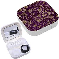 Portable Contact Lens Case Box Travel Kit Mirror + Bottle + Tweezers Container Holder [ Floral Design ]