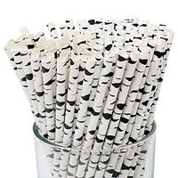 Just Artifacts 100pcs Premium Biodegradable Pattern Paper Straws (Birch Branch, 100pcs)