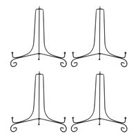 (4 Pack) Iron Display Stand, Black Iron Easel Plate Display Photo Holder Stand, Displays Picture Frames,Decorative Plates and Art 10 Inch