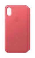 Apple Leather Folio (for iPhone Xs) - Peony Pink