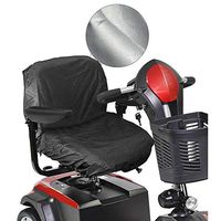 AOLVO Scooter Seat Cover, 210D Oxford Motorized Wheelchair Seat Cover with Magtic Tape Strap Waterproof Elasticity Electric Scooter Seat Cover - 35.4 in X 18.1 in - Black