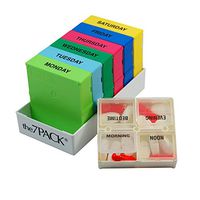 Borin-Halbich 7 Day Pill Organizer - 4 Compartment Daily Pill Boxes in Shallow White Tray (Made in USA)