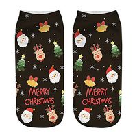 BingYELH Women's Fashion 3D Cartoon Funny Christmas Crazy Cute Amazing Novelty Print Ankle Socks