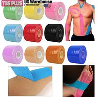 TSSPLUS Sports Kinesiology Tape Elastic Physio Muscle Tape Knee Body Pain Relief Support (Peach 3.8cm5M, 5)