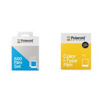 Polaroid Originals 600 Two Pack Film Set (1 Color + 1 B&W) (4844) &  Originals Instant Film Color Film for I-TYPE, White (4668)