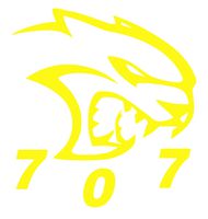 UR Impressions BYel Hellcat 707 Decal Vinyl Sticker Graphics for Cars Trucks SUV Walls Windows Laptop|Bright Yellow|5.5 X 5.2 inch|URI019-BY