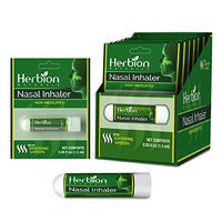 Herbion Naturals Nasal Inhaler, Cold and Fly Relief.Non-Medicated, 0.05 Fl Oz (1.5ml) with Menthol, Clove, Eucalyptis & Camphor – Clears Nasal Congestion & Blockage, Sinusitis (Pack of 6)