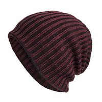 YJYDADA Women Men Warm Baggy Weave Crochet Winter Wool Knit Ski Beanie Skull Caps Hat (Wine)